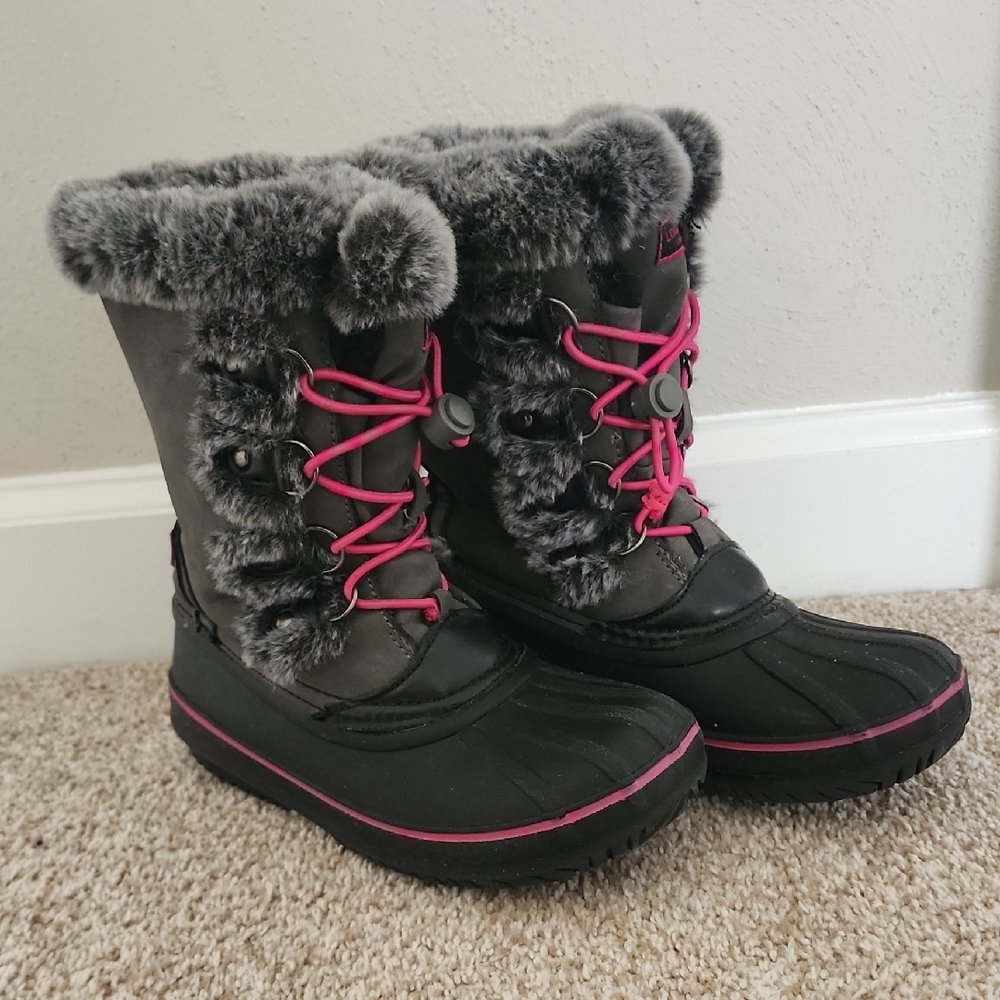 Stylish Black and Pink Winter Boots